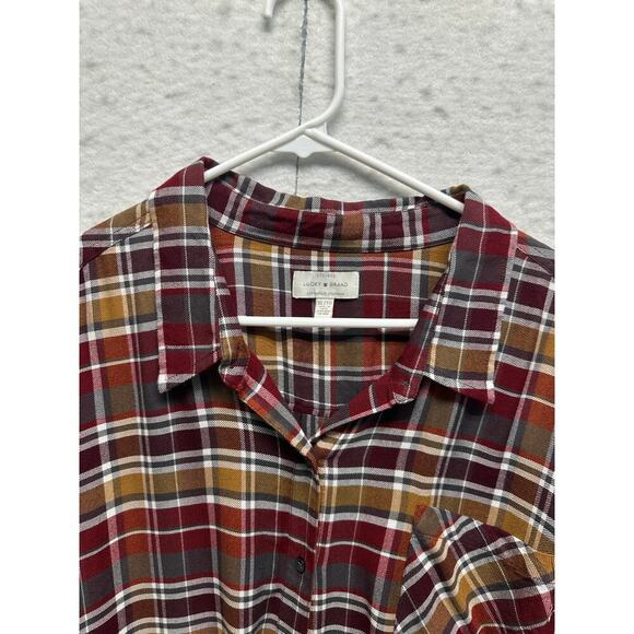 Lucky Brand XL Ultra Soft Women Plaid Button Up Flannel Viscose 2023 - Picture 3 of 9